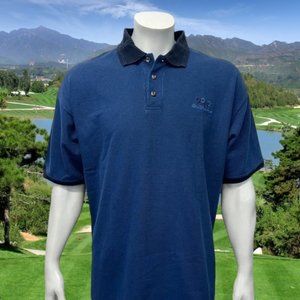 2000 Walt Disney World Mouse Ears Blue Pique Combed Cotton Men's Polo Shirt XXL